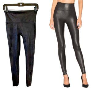 SPANX Black Faux Leather Leggings Size M